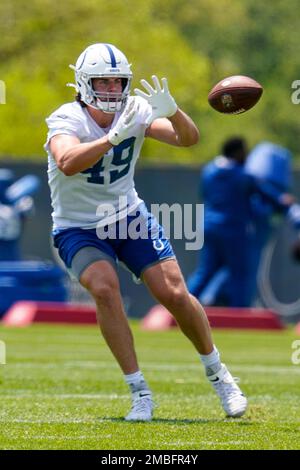 Indianapolis Colts running back D'vonte Price runs on the field during the  second half of a preseason NFL football game against the Buffalo Bills in  Orchard Park, N.Y., Saturday, Aug. 13, 2022. (