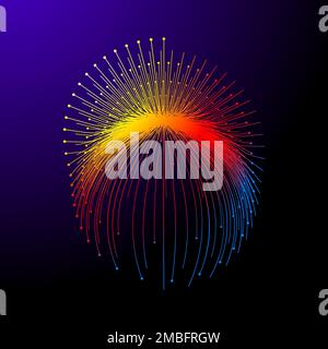 Fireworks, fantastic digital animal, jellyfish. Vector graphic gradient element Stock Vector