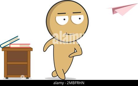 Man launches paper airplane Stock Vector