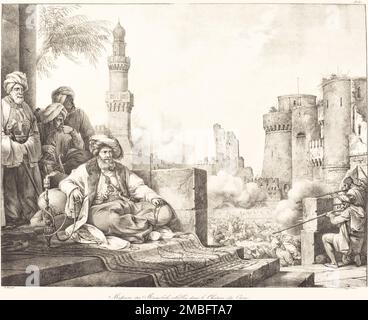 Massacre des Mameluks Rebelles dans le Ch&#xe2;teau de Caire, 1818.Massacre of Mamluk rebels at a castle in Cairo, Egypt, 1818. Stock Photo