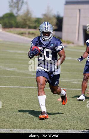 Dallas Cowboys linebacker Devin Harper goes through drills (50) during the  NFL football team's rookie minicamp in Frisco, Texas, Friday, May 13, 2022.  (AP Photo/Michael Ainsworth Stock Photo - Alamy