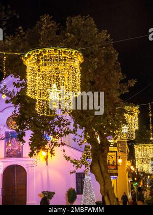 Decorations on the Barreo in Nerja on the Costa Del Sol Stock Photo