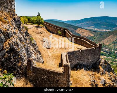 Stunning view of the Castle of Marvao, medieval moorish fortress in Alto Alentejo region Portugal Stock Photo