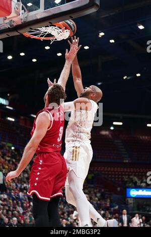 Milan, Italy. 20th Jan, 2023. Forum of Assago, Milan, Italy, January 20, 2023, Alex Tyus (Asvel Lyon Villeurbanne)  during  EA7 Emporio Armani Milano vs Lyon-Villeurbanne - Basketball Euroleague Championship Credit: Live Media Publishing Group/Alamy Live News Stock Photo