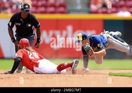 Cincinnati Reds' Jonathan India (6) bats during a baseball game against the  Arizona Diamondbacks Sunday, July 23, 2023, in Cincinnati. (AP Photo/Jeff  Dean Stock Photo - Alamy