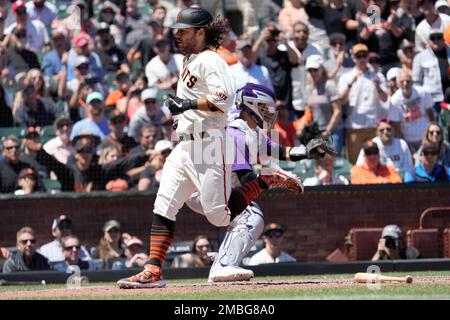 Colorado Rockies catcher Dom Nunez (3) in the second inning of a baseball  game Wednesday, April 20, 2022, in Denver. (AP Photo/David Zalubowski Stock  Photo - Alamy