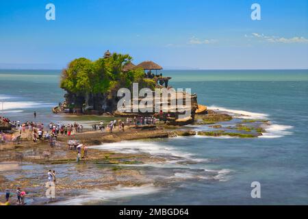 Pura Tanah Lot temple on Bali at day time Stock Photo