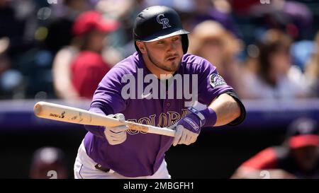 Colorado Rockies catcher Dom Nunez (3) in the second inning of a baseball  game Wednesday, April 20, 2022, in Denver. (AP Photo/David Zalubowski Stock  Photo - Alamy