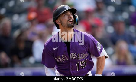 Colorado Rockies center fielder Randal Grichuk (15) in the fourth