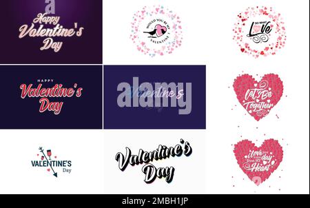 Love word art design with a heart-shaped gradient background Stock Vector