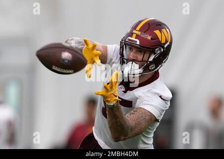 Washington Commanders tight end Curtis Hodges (45) in action during  practice at the team's NFL football training facility, Monday, Aug. 1, 2022  in Ashburn, Va. (AP Photo/Nick Wass Stock Photo - Alamy