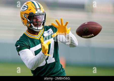 Green Bay Packers' Ray Wilborn and Ty Summers run a drill at the NFL  football team's practice field training camp Tuesday, May 24, 2022, in Green  Bay, Wis. (AP Photo/Morry Gash Stock