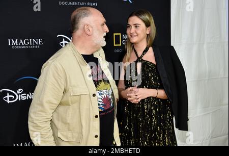 Chef Jose Andres, left, and daughter Carlota Andres attend the premiere ...