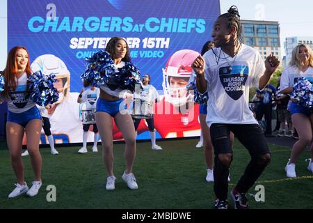 IMAGE DISTRIBUTED FOR  PRIME VIDEO - Robert Bojo Ackah and Fik-Shun  during the announcement of the first Thursday Night Football on Prime Video  matchup featuring the San Diego Chargers at Kansas