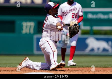 Ronald Acuna Jr. grounds out, third baseman Maikel Franco to first