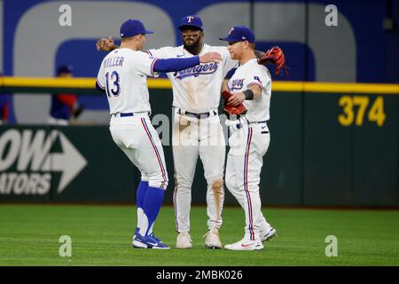 Texas Rangers right fielder Adolis Garcia (53) in the third inning of a  baseball game Thursday, June 3, 2021, in Denver. (AP Photo/David Zalubowski  Stock Photo - Alamy