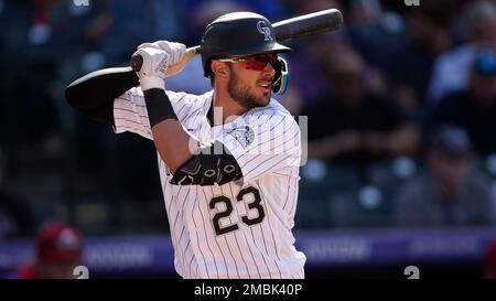 Colorado Rockies left fielder Kris Bryant (23) during the seventh