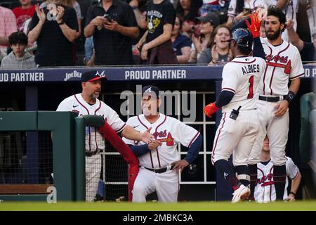 Atlanta Braves center fielder Guillermo Heredia (38) is shown against the  Washington Nationals during a baseball game Tuesday, June 1, 2021, in  Atlanta. (AP Photo/John Bazemore Stock Photo - Alamy