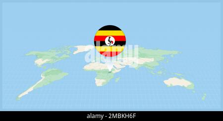 Zoom on Uganda Map and Flag. World Map Stock Vector Image & Art - Alamy