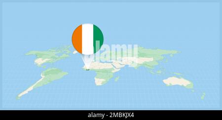 map of Ivory Coast and location on Africa map. Vector illustration ...
