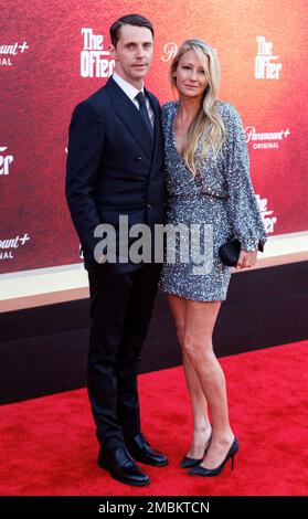 Matthew Goode, left, and Sophie Dymoke attend the premiere of "The