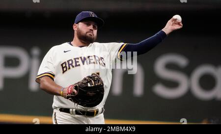 Milwaukee, WI, USA. 5th July, 2022. Milwaukee Brewers first baseman Rowdy  Tellez #11 celebrates his two-run home run during MLB game between the  Chicago Cubs and the Milwaukee Brewers at American Family