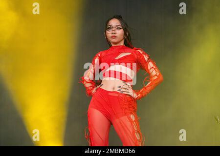 Jackson Wang of 88rising performs at the Coachella Music & Arts Festival at  the Empire Polo Club on Saturday, April 16, 2022, in Indio, Calif. (Photo  by Amy Harris/Invision/AP Stock Photo 