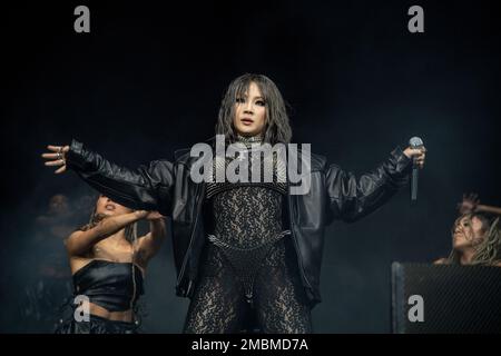 Jackson Wang of 88rising performs at the Coachella Music & Arts Festival at  the Empire Polo Club on Saturday, April 16, 2022, in Indio, Calif. (Photo  by Amy Harris/Invision/AP Stock Photo 