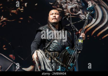 Galbadrakh Tsendbaatar Of The Hu Performs At The Coachella Music & Arts 