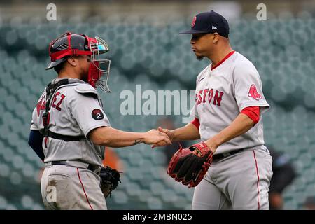 April 13 2022: Detroit catcher Tucker Barnhart (15) makes a play during the  game with Boston Red Sox and Detroit Tigers held at Comercia Park in  Detroit Mi. David Seelig/Cal Sport Medi(Credit