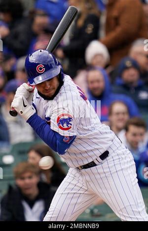 Chicago Cubs right fielder Seiya Suzuki (27) in the second inning of a  baseball game Tuesday, Sept. 12, 2023, in Denver. (AP Photo/David  Zalubowski Stock Photo - Alamy