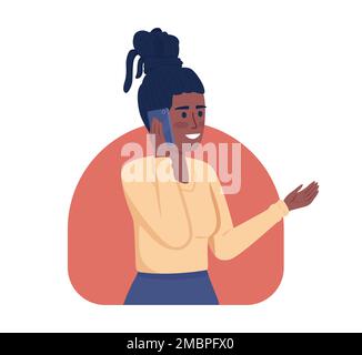 Talking on phone for hours 2D vector isolated illustration Stock Vector