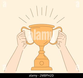 hands with star trophy winner icon Stock Vector Image & Art - Alamy