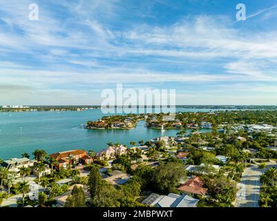 Aerial photo luxury homes in Bird Key Sarasota Florida USA Stock Photo