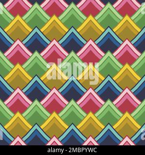 Scaled colorful squares seamless vector pattern. Simplistic abstract monochrome design great for textile, scrapbook, wrapping paper, packaging Stock Vector