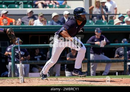 Detroit Tigers' Riley Greene bats against the Texas Rangers in the first  inning of a baseball game in Detroit, Sunday, June 19, 2022. (AP Photo/Paul  Sancya Stock Photo - Alamy