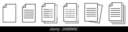 Paper documents icons. Different documents icons. Vector illustration isolated on white background Stock Vector