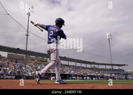 This is a 2022 photo of Marcus Semien of the Texas Rangers' baseball team.  (AP Photo/Darryl Webb Stock Photo - Alamy