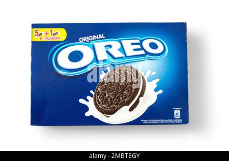 Chisinau, Moldova September 07 2019:A package of Original Oreo chocolate sandwich cookies on an isolated background Stock Photo