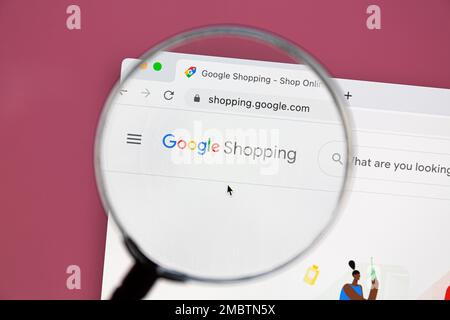 Ostersund, Sweden - Dec 10, 2022: Google Shopping website. Google shopping allows users to search for products on websites and compare prices between Stock Photo