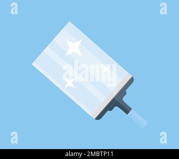 Rubber squeegee clean, window cleaning concept logo design. Cleaning window with squeegee and wiper. Concept for transparency or cleaning vector. Stock Vector