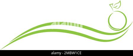 fruit and waves, diet, logo, background Stock Vector