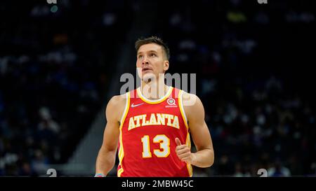 Atlanta Hawks guard Bogdan Bogdanovic (13) during the first half of an NBA  basketball game against the San Antonio Spurs in San Antonio, Sunday, March  19, 2023. (AP Photo/Eric Gay Stock Photo - Alamy