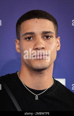 Nathan Soan Mngomezulu poses for photographers upon arrival at the