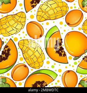 Seamless pattern with different fruits Stock Vector