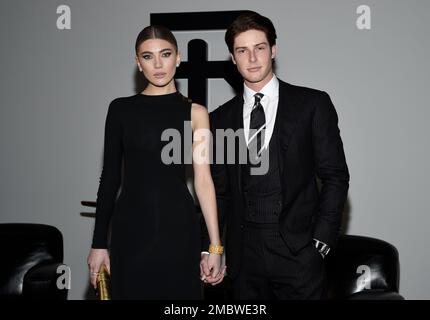 Amelie Zilber, left, and Blake Gray attends the Ralph Lauren Fall ...