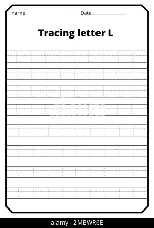 A vertical Letter N alphabet tracing worksheet (Capital letters Stock ...