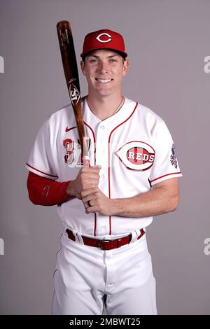 This is a 2022 photo of Tyler Stephenson of the Cincinnati Reds baseball  team taken Friday, March 18, 2022, in Goodyear, Ariz. (AP Photo/Charlie  Riedel Stock Photo - Alamy
