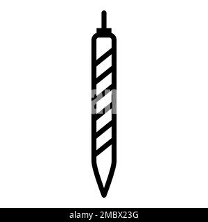 Drill bit line icon isolated on white background. Black flat thin icon on modern outline style. Linear symbol and editable stroke. Simple and pixel pe Stock Vector