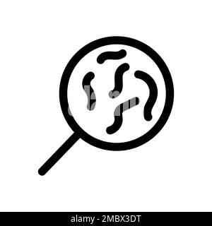 Find virus line icon isolated on white background. Black flat thin icon on modern outline style. Linear symbol and editable stroke. Simple and pixel p Stock Vector